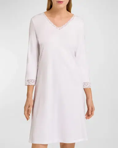 Hanro Moments Lace-Trim Cotton Nightgown | Thumbnail 7 Hanro Moments Lace-Trim Cotton Nightgown | Thumbnail 7
