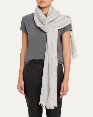 Brunello Cucinelli Cashmere-Blend Speckled Scarf | Thumbnail 3 Brunello Cucinelli Cashmere-Blend Speckled Scarf | Thumbnail 3