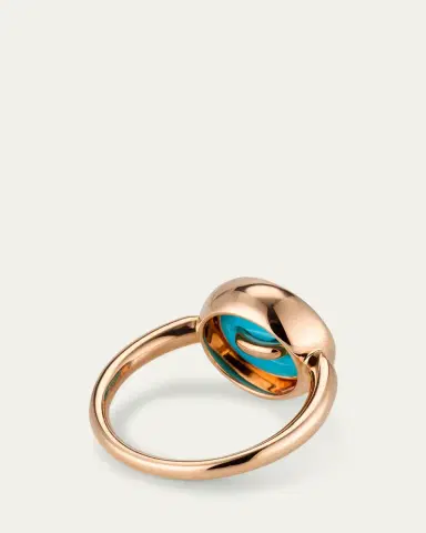 Pomellato Pom Pom Dot 18K Rose Gold Diamond and Turquoise Flip Ring | Thumbnail 4 Pomellato Pom Pom Dot 18K Rose Gold Diamond and Turquoise Flip Ring | Thumbnail 4