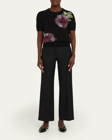 Libertine American Beauty Embellished Short-Sleeve Cashmere Sweater | Thumbnail 2 Libertine American Beauty Embellished Short-Sleeve Cashmere Sweater | Thumbnail 2