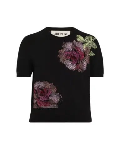 Libertine American Beauty Embellished Short-Sleeve Cashmere Sweater | Thumbnail 1 Libertine American Beauty Embellished Short-Sleeve Cashmere Sweater | Thumbnail 1