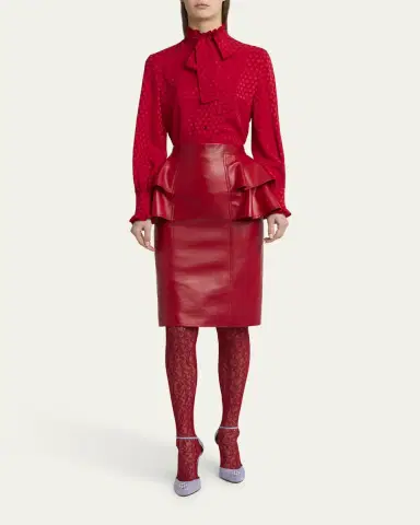 Valentino Garavani High-Neck Silk Heart Shirt | Thumbnail 2 Valentino Garavani High-Neck Silk Heart Shirt | Thumbnail 2