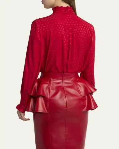 Valentino Garavani High-Neck Silk Heart Shirt | Thumbnail 3 Valentino Garavani High-Neck Silk Heart Shirt | Thumbnail 3
