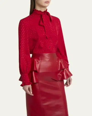 Valentino Garavani High-Neck Silk Heart Shirt | Thumbnail 4 Valentino Garavani High-Neck Silk Heart Shirt | Thumbnail 4