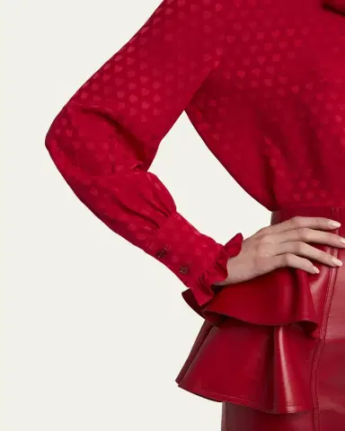 Valentino Garavani High-Neck Silk Heart Shirt | Thumbnail 7 Valentino Garavani High-Neck Silk Heart Shirt | Thumbnail 7