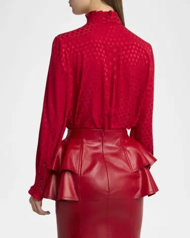 Valentino Garavani High-Neck Silk Heart Shirt | Thumbnail 9 Valentino Garavani High-Neck Silk Heart Shirt | Thumbnail 9