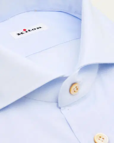 Kiton Men's Solid Cotton Dress Shirt | Thumbnail 2 Kiton Men's Solid Cotton Dress Shirt | Thumbnail 2