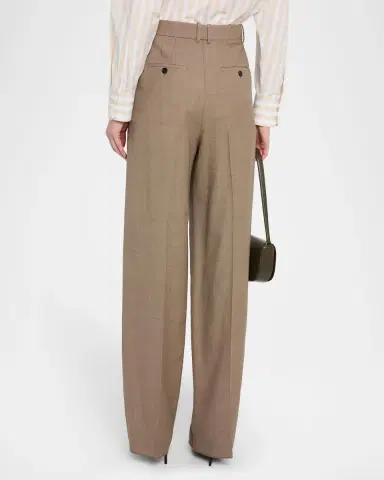 Saint Laurent High-Rise Pleated Tapered-Leg Trousers | Thumbnail 2 Saint Laurent High-Rise Pleated Tapered-Leg Trousers | Thumbnail 2