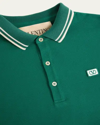 Valentino Garavani Men's VLogo-Patch Pique Polo Shirt | Thumbnail 14 Valentino Garavani Men's VLogo-Patch Pique Polo Shirt | Thumbnail 14
