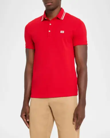 Valentino Garavani Men's VLogo-Patch Pique Polo Shirt | Thumbnail 3 Valentino Garavani Men's VLogo-Patch Pique Polo Shirt | Thumbnail 3