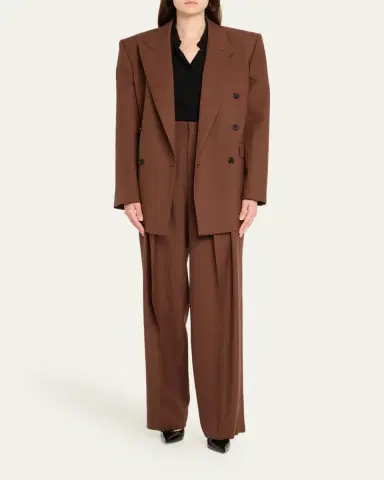 Saint Laurent Double-Pleated Straight-Leg Trousers | Thumbnail 6 Saint Laurent Double-Pleated Straight-Leg Trousers | Thumbnail 6