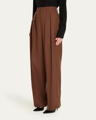 Saint Laurent Double-Pleated Straight-Leg Trousers | Thumbnail 8 Saint Laurent Double-Pleated Straight-Leg Trousers | Thumbnail 8