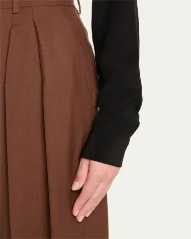 Saint Laurent Double-Pleated Straight-Leg Trousers | Thumbnail 9 Saint Laurent Double-Pleated Straight-Leg Trousers | Thumbnail 9