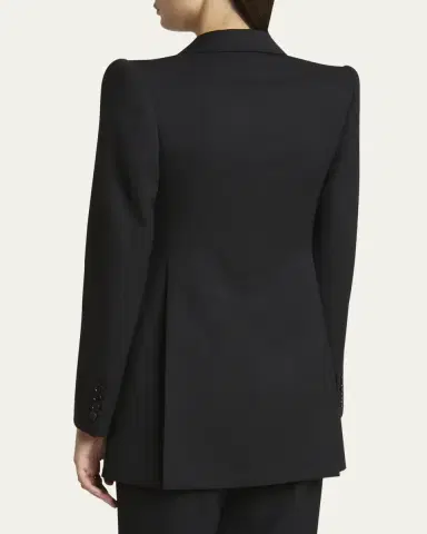 Chloé Double-Breasted Wool Tailored Jacket With Patch Pockets | Thumbnail 3 Chloé Double-Breasted Wool Tailored Jacket With Patch Pockets | Thumbnail 3