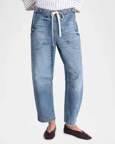 TWP Jetties Beach Drawstring Barrel-Leg Jeans | Thumbnail 3 TWP Jetties Beach Drawstring Barrel-Leg Jeans | Thumbnail 3
