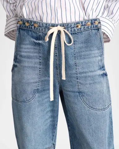 TWP Jetties Beach Drawstring Barrel-Leg Jeans | Thumbnail 4 TWP Jetties Beach Drawstring Barrel-Leg Jeans | Thumbnail 4