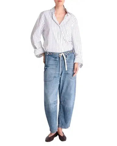 TWP Jetties Beach Drawstring Barrel-Leg Jeans | Thumbnail 1 TWP Jetties Beach Drawstring Barrel-Leg Jeans | Thumbnail 1
