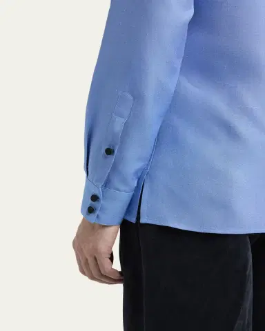 Valentino Garavani Men's Silk Shantung Toggle Band-Collar Sport Shirt | Thumbnail 4 Valentino Garavani Men's Silk Shantung Toggle Band-Collar Sport Shirt | Thumbnail 4
