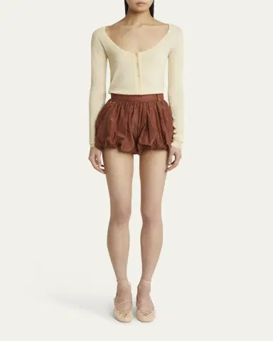 Chloé Scoop-Neck Fitted Wool Cardigan | Thumbnail 7 Chloé Scoop-Neck Fitted Wool Cardigan | Thumbnail 7