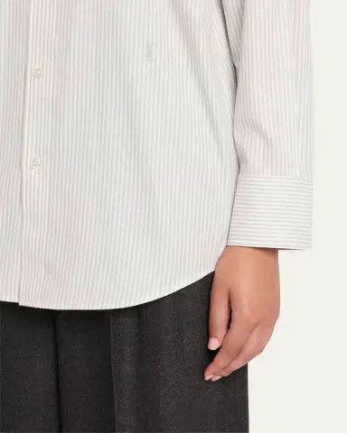 Saint Laurent Long-Sleeve Collared Button-Down Blouse | Thumbnail 9 Saint Laurent Long-Sleeve Collared Button-Down Blouse | Thumbnail 9