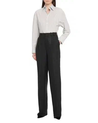 Saint Laurent Long-Sleeve Collared Button-Down Blouse | Thumbnail 1 Saint Laurent Long-Sleeve Collared Button-Down Blouse | Thumbnail 1