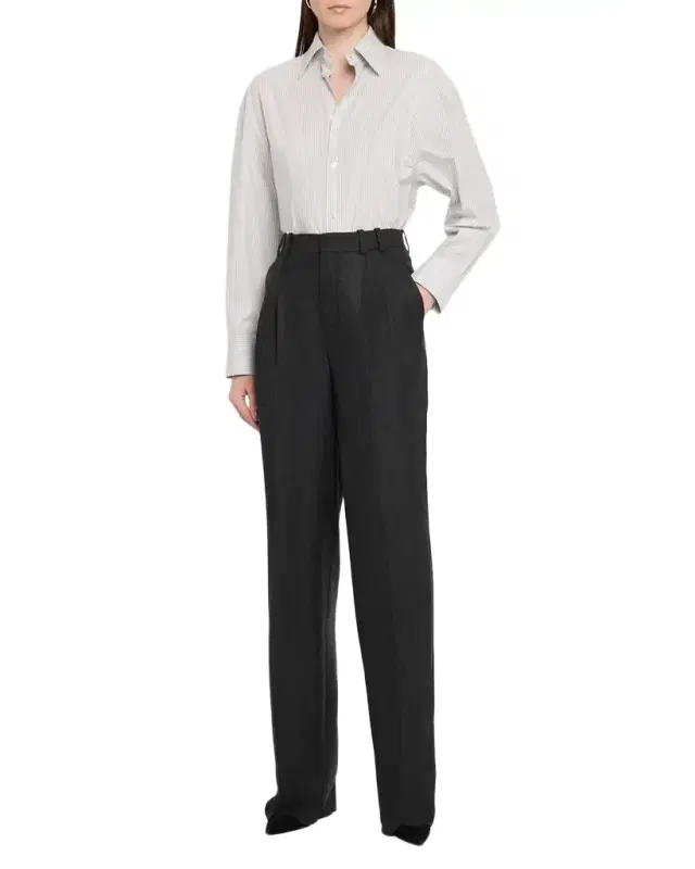 Long-Sleeve Collared Button-Down Blouse Long-Sleeve Collared Button-Down Blouse