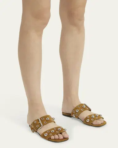 Valentino Garavani Nellcote Studded Suede Flat Sandals | Thumbnail 7 Valentino Garavani Nellcote Studded Suede Flat Sandals | Thumbnail 7
