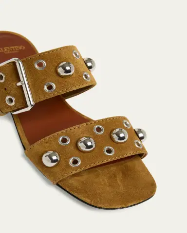 Valentino Garavani Nellcote Studded Suede Flat Sandals | Thumbnail 10 Valentino Garavani Nellcote Studded Suede Flat Sandals | Thumbnail 10