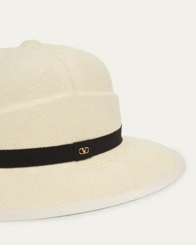 Valentino Garavani Men's VLogo Signature Large Brim Fedora Hat | Thumbnail 2 Valentino Garavani Men's VLogo Signature Large Brim Fedora Hat | Thumbnail 2