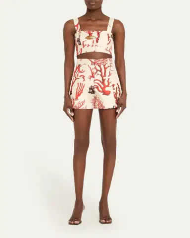 Libertine Venetian Coral Saint Tropez Crop Top | Thumbnail 2 Libertine Venetian Coral Saint Tropez Crop Top | Thumbnail 2