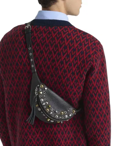 Valentino Garavani Men's Nellcote Studded Leather Belt Bag | Thumbnail 1 Valentino Garavani Men's Nellcote Studded Leather Belt Bag | Thumbnail 1