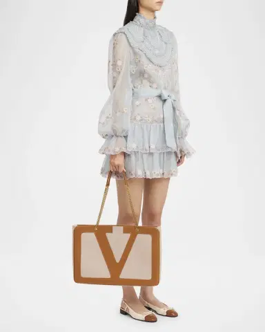 Valentino Garavani Viva Superstar Large VLOGO Canvas Tote Bag | Thumbnail 4 Valentino Garavani Viva Superstar Large VLOGO Canvas Tote Bag | Thumbnail 4