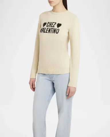 Valentino Garavani Chez Valentino Beaded Wool Sweater | Thumbnail 3 Valentino Garavani Chez Valentino Beaded Wool Sweater | Thumbnail 3