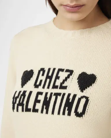 Valentino Garavani Chez Valentino Beaded Wool Sweater | Thumbnail 4 Valentino Garavani Chez Valentino Beaded Wool Sweater | Thumbnail 4