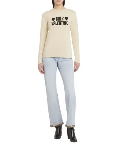 Valentino Garavani Chez Valentino Beaded Wool Sweater | Thumbnail 1 Valentino Garavani Chez Valentino Beaded Wool Sweater | Thumbnail 1