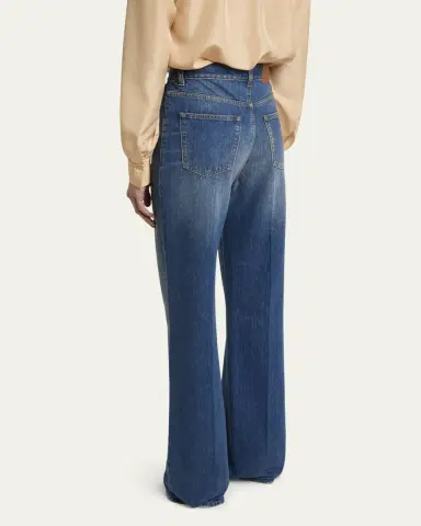 Chloé High-Waisted Flared Jeans with Flap Pockets | Thumbnail 3 Chloé High-Waisted Flared Jeans with Flap Pockets | Thumbnail 3