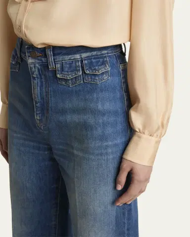 Chloé High-Waisted Flared Jeans with Flap Pockets | Thumbnail 5 Chloé High-Waisted Flared Jeans with Flap Pockets | Thumbnail 5
