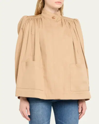 Chloé High-Neck Puff-Sleeve Jacket | Thumbnail 4 Chloé High-Neck Puff-Sleeve Jacket | Thumbnail 4