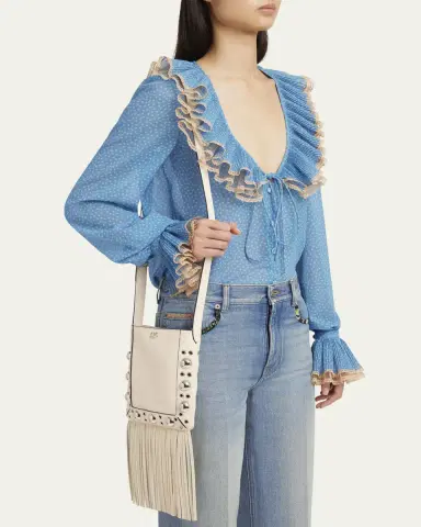 Valentino Garavani Nellcote Small Fringe Studded Leather Crossbody Bag | Thumbnail 2 Valentino Garavani Nellcote Small Fringe Studded Leather Crossbody Bag | Thumbnail 2