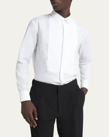 Giorgio Armani Men's Pleated Bib Tuxedo Shirt | Thumbnail 7 Giorgio Armani Men's Pleated Bib Tuxedo Shirt | Thumbnail 7
