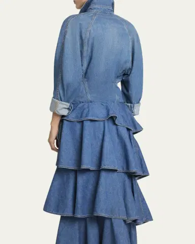 Alaïa Seamed Button-Down Denim Top | Thumbnail 7 Alaïa Seamed Button-Down Denim Top | Thumbnail 7