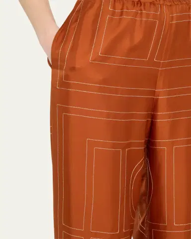TOTEME Monogram Silk Pajama Bottoms | Thumbnail 9 TOTEME Monogram Silk Pajama Bottoms | Thumbnail 9
