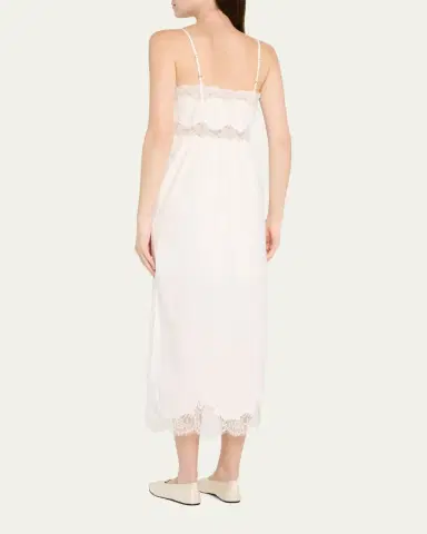LoveShackFancy Vinca Lace-Trim Midi Dress | Thumbnail 4 LoveShackFancy Vinca Lace-Trim Midi Dress | Thumbnail 4