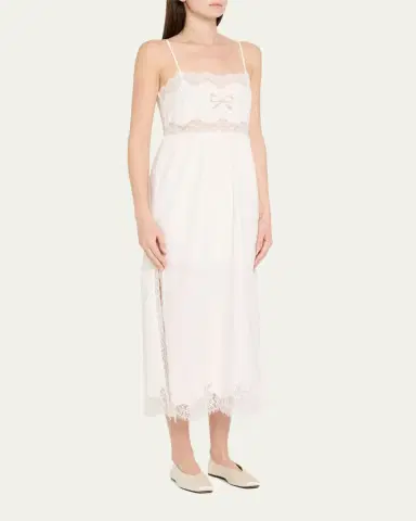 LoveShackFancy Vinca Lace-Trim Midi Dress | Thumbnail 5 LoveShackFancy Vinca Lace-Trim Midi Dress | Thumbnail 5