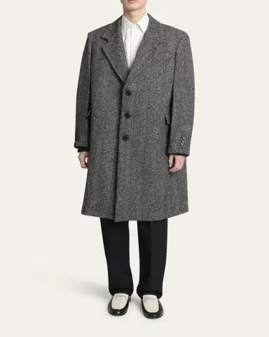 Givenchy Men's Donegal Herringbone Coat | Thumbnail 2 Givenchy Men's Donegal Herringbone Coat | Thumbnail 2