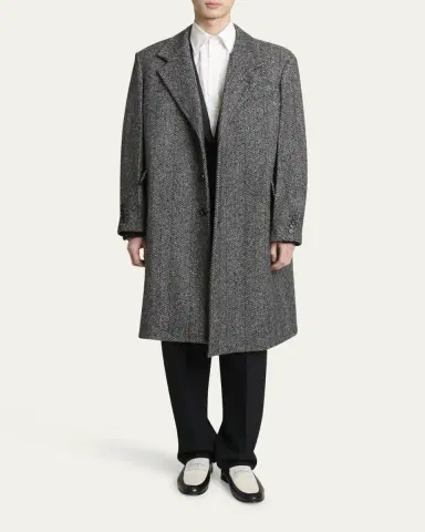 Givenchy Men's Donegal Herringbone Coat | Thumbnail 4 Givenchy Men's Donegal Herringbone Coat | Thumbnail 4