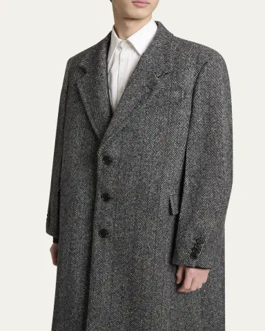 Givenchy Men's Donegal Herringbone Coat | Thumbnail 5 Givenchy Men's Donegal Herringbone Coat | Thumbnail 5