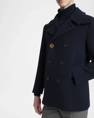 Givenchy Men's Double-Face Wool Peacoat | Thumbnail 4 Givenchy Men's Double-Face Wool Peacoat | Thumbnail 4
