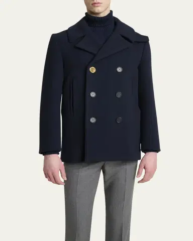 Givenchy Men's Double-Face Wool Peacoat | Thumbnail 8 Givenchy Men's Double-Face Wool Peacoat | Thumbnail 8