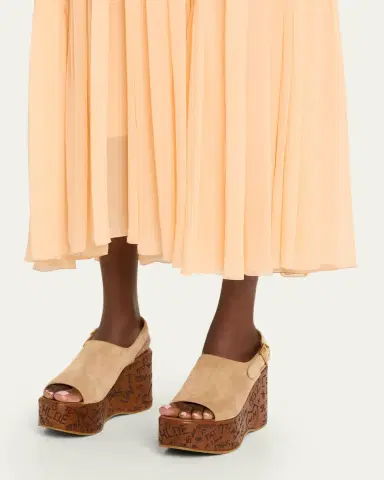 Chloé Maxime Platform Wedge Suede Sandals | Thumbnail 2 Chloé Maxime Platform Wedge Suede Sandals | Thumbnail 2